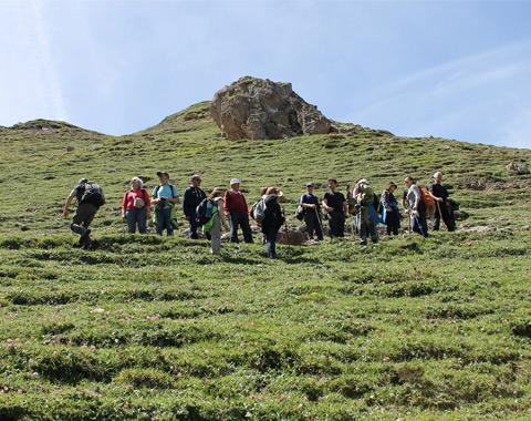 Grupo de alumnos durante la ruta.